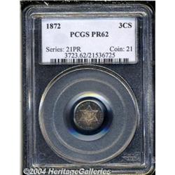 1872 3CS PR62 PCGS. Peripheral gunmetal blue