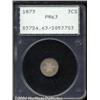 Image 1 : 1873 3CS PR63 PCGS. The base of the 1 in the