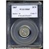 Image 1 : 1867 3CN MS65 PCGS. Sharply struck with some