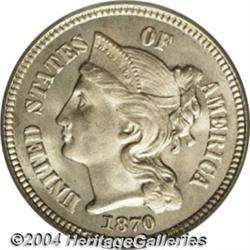 1870 3CN MS66 PCGS. While the general level of