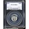 Image 1 : 1871 3CN MS66 PCGS. Boldly struck save for the