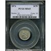 Image 1 : 1874 3CN MS65 PCGS. Razor-sharp details with