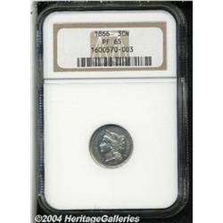 1866 3CN PR65 NGC. Nicely reflective, the