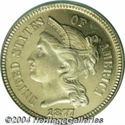 1877 3CN PR65 Cameo PCGS. A well struck Gem
