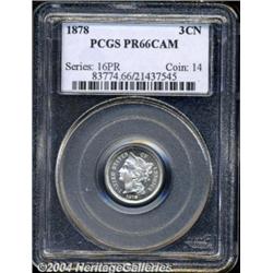 1878 3CN PR66 Cameo PCGS. A sparkling, fully