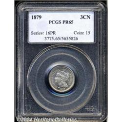 1879 3CN PR65 PCGS. A beautiful Gem proof that
