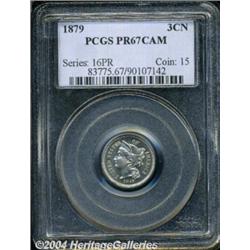 1879 3CN PR67 Cameo PCGS. Fully struck with