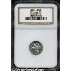 1880 3CN PR67 NGC. Fully struck with very