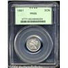 Image 1 : 1881 3CN PR65 PCGS. Much of the innate