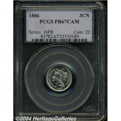 1886 3CN PR67 Cameo PCGS. The 1886 is a