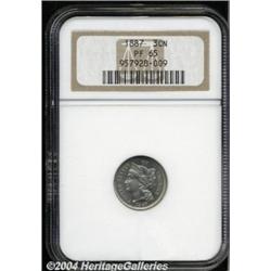 1887 3CN PR65 NGC. The moderately mirrored