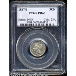 1887/6 3CN PR66 PCGS. A lightly patinated,
