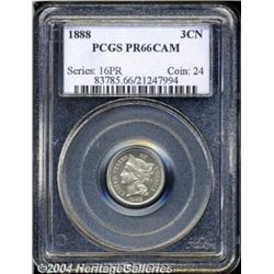1888 3CN PR66 Cameo PCGS. Fully struck with
