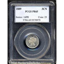 1889 3CN PR65 PCGS. This is a minimally