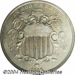 1866 5C Rays MS66 NGC. Always popular as the