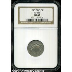 1875 5C--Doubled Die Obverse--MS63 NGC.