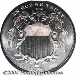 1876 5C MS66 PCGS. This highly lustrous and