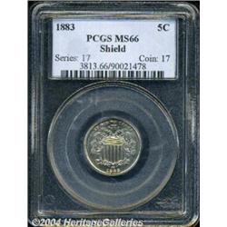 1883 5C MS66 PCGS. Well struck with good color