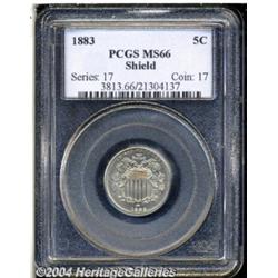 1883 5C MS66 PCGS. Basically untoned and
