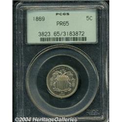 1869 5C PR65 PCGS. Boldly struck with minor