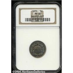1870 5C PR65 NGC. Moderately deep mirrors
