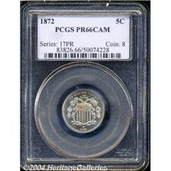1872 5C PR66 Cameo PCGS. FS-007. DDO 2-O-III.