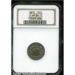 1875 5C PR65 NGC. Fully struck, with a light