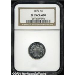1875 5C PR65 Cameo NGC. An attractive and