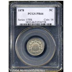 1878 5C PR66 PCGS. A uniform layer of