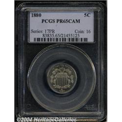 1880 5C PR65 Cameo PCGS. A well struck Gem
