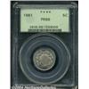 Image 1 : 1881 5C PR66 PCGS. Pastel lime-green and gold