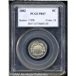1882 5C PR67 PCGS. An impeccable quality