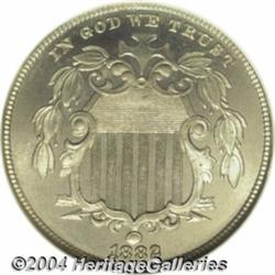 1882 5C PR68 NGC. An impeccably preserved