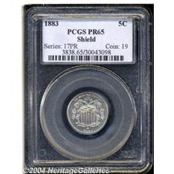 1883 5C PR65 PCGS. A gorgeous example of this