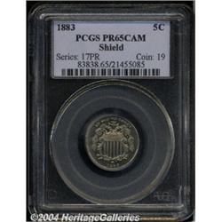 1883 5C Shield PR65 Cameo PCGS. A razor-sharp