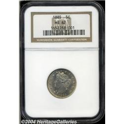 1885 5C MS62 NGC. Well struck with pale