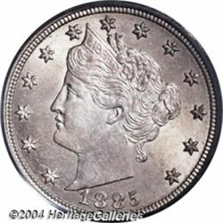 1885 5C MS64 PCGS. Boldly struck in all areas