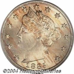 1885 5C MS65 PCGS. A razor sharp example of