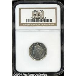 1886 5C MS63 NGC. Softly struck on the obverse