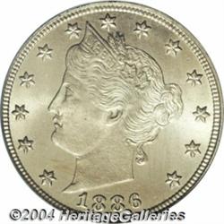 1886 5C MS65 PCGS. An attractive example that