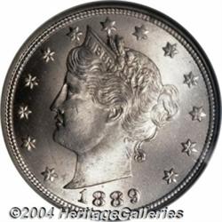 1889 5C MS65 NGC. The soft, frosted mint