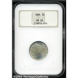 1894 5C MS65 NGC. Bright mint luster and