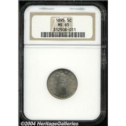1895 5C MS65 NGC. A sharply struck and flashy