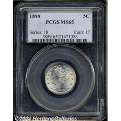 1898 5C MS65 PCGS. Softly struck on some of