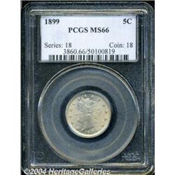 1899 5C MS66 PCGS. Fully struck and highly
