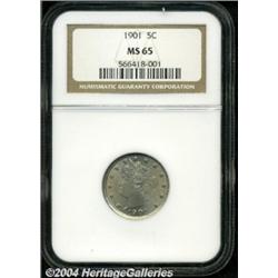 1901 5C MS65 NGC. This marvelous Liberty Head