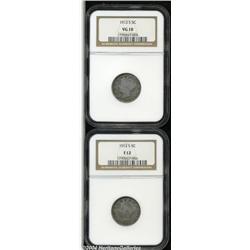 1912-S 5C VG10 NGC, slate-gray centers with