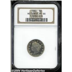 1883 5C No Cents PR66 NGC. An exquisitely