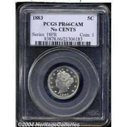 1883 5C No Cents PR66 Cameo PCGS. As seems to