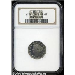 1883 5C With Cents PR65 NGC. Nicely mirrored